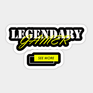 Gamer's t-shirt,legendary, gift idea Sticker